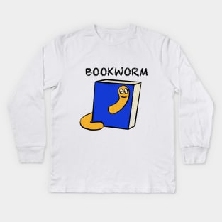 Book Lovers Bookworm Illustration Kids Long Sleeve T-Shirt